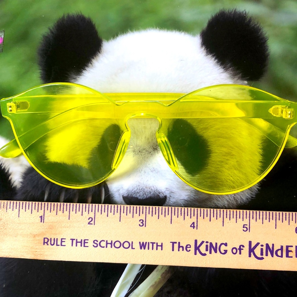neon yellow round retro style sunglasses
